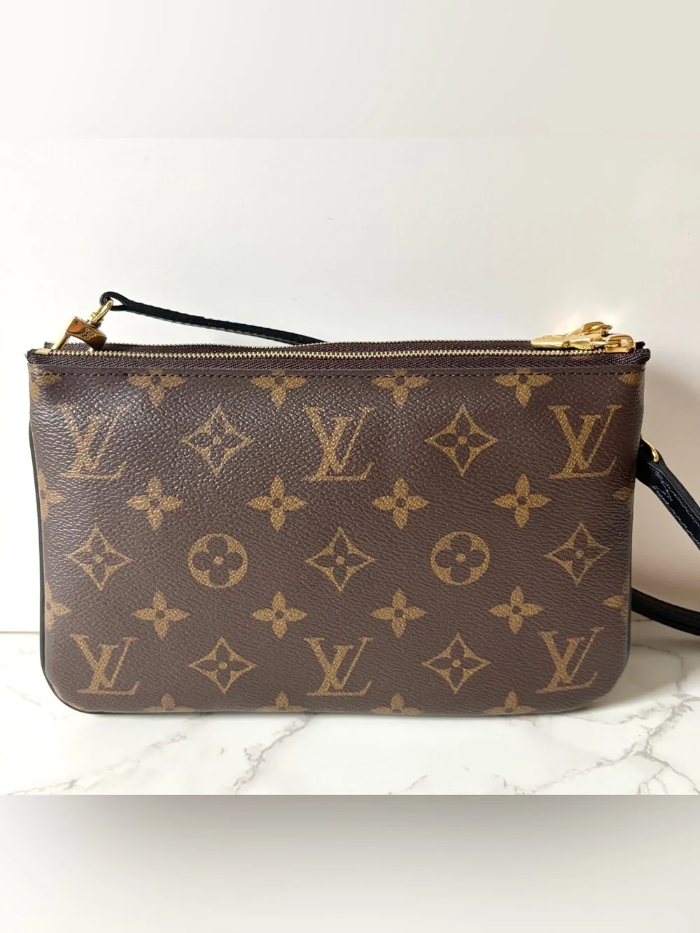 Louis Vuitton Double Zip Pochette Handbag Giant Reverse Monogram